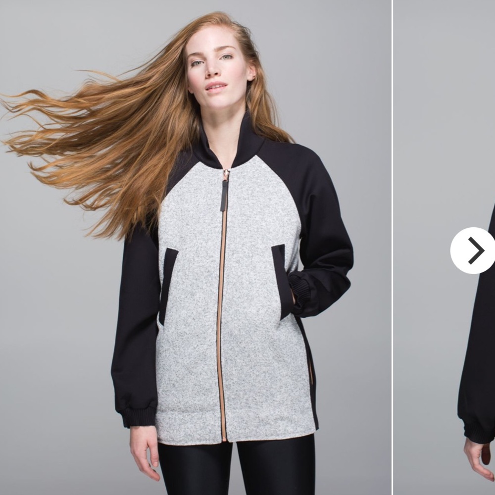 lululemon athletica Both Ways Bomber Jacket - Heathered White & Black